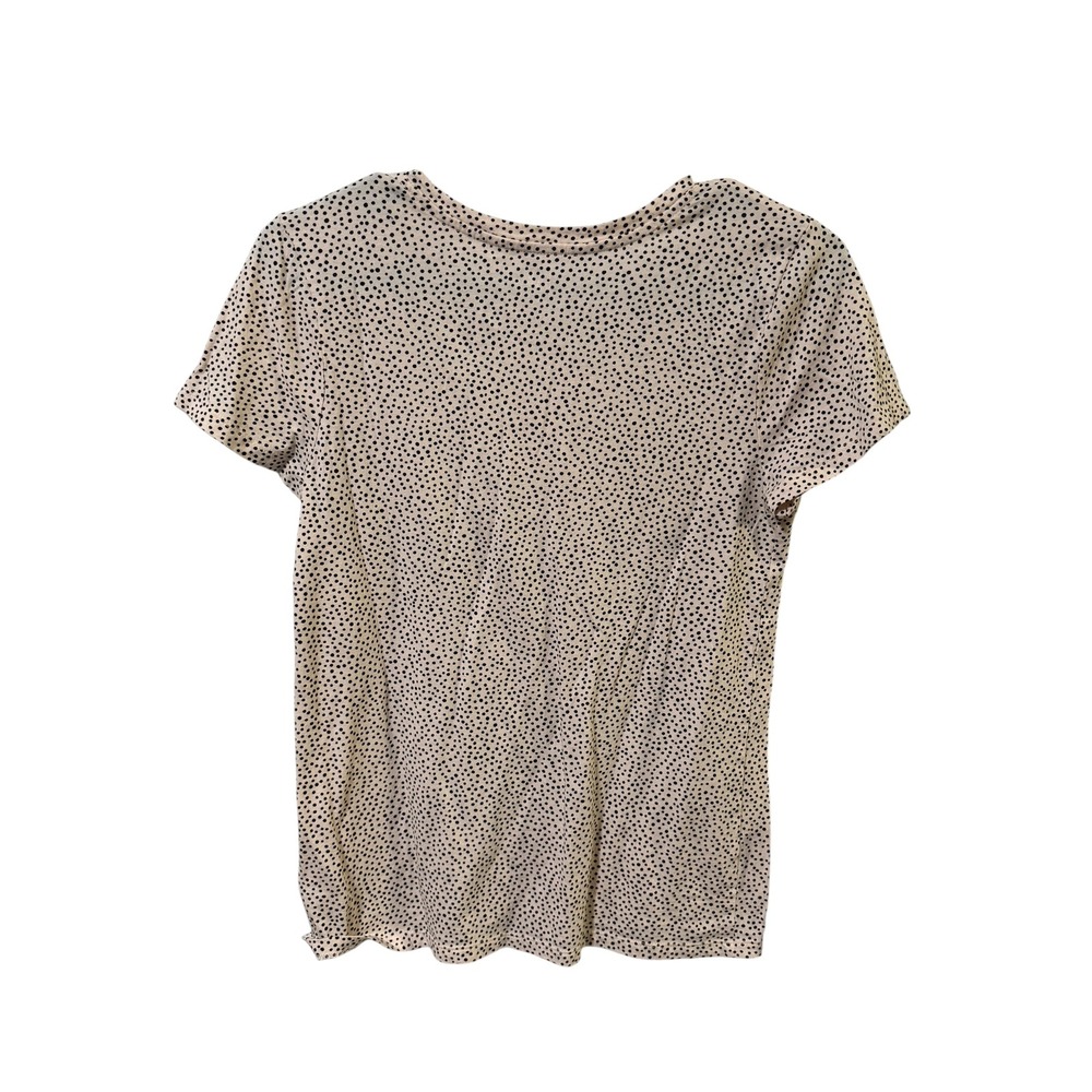 Gap Favorite T Shirt Size Medium Pink Black Micro Polka Dot Short Sleeve Crew - Picture 2 of 5
